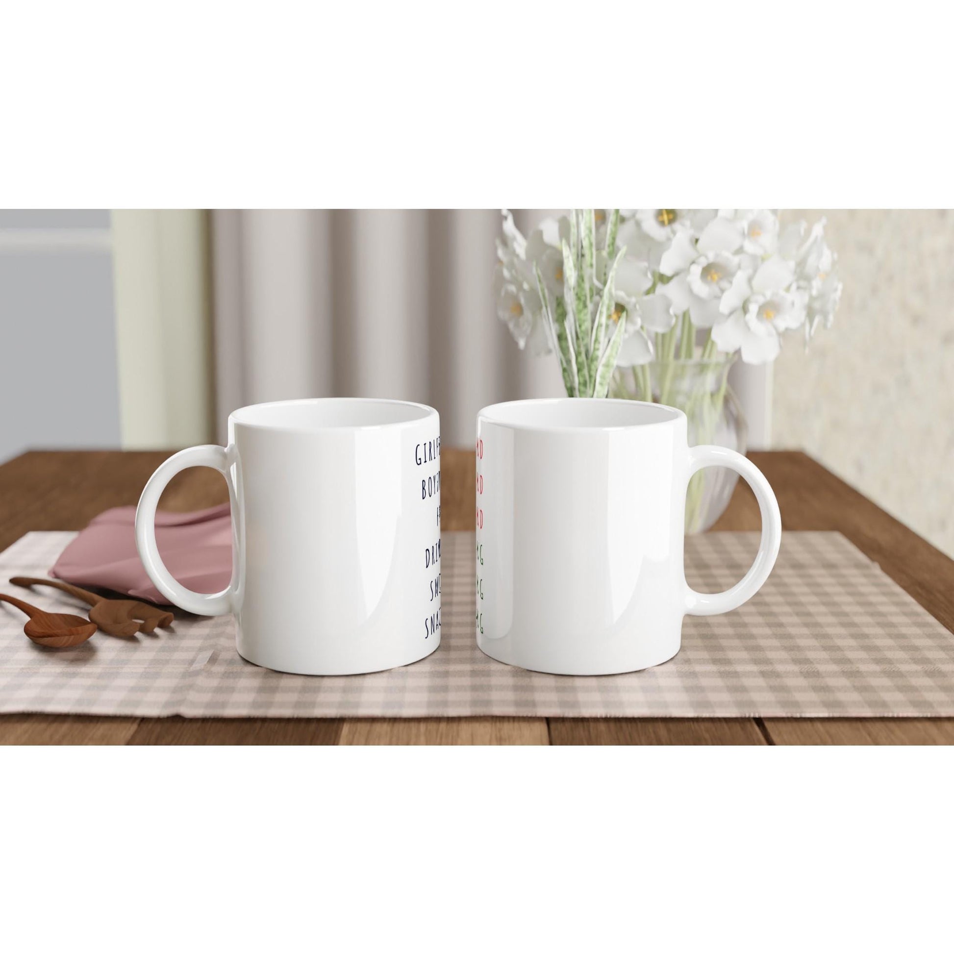 Lustige Tasse | Girlfriend Boyfriend Friend Kaffee Becher | Drinking Smoking Snacking Mug | Geschenk für Freunde | Party Humor Tasse JGA