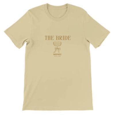 Bride Shirt personalisiert, THE BRIDE T-Shirt JGA, Braut Shirt mit Name & Datum, Bachelorette Party Outfit, Clean Bridal Shirt Party Urlaub