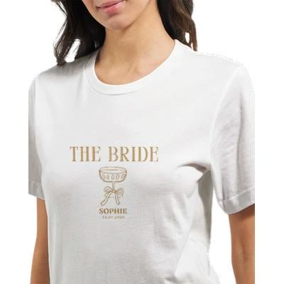 Bride Shirt personalisiert, THE BRIDE T-Shirt JGA, Braut Shirt mit Name & Datum, Bachelorette Party Outfit, Clean Bridal Shirt Party Urlaub