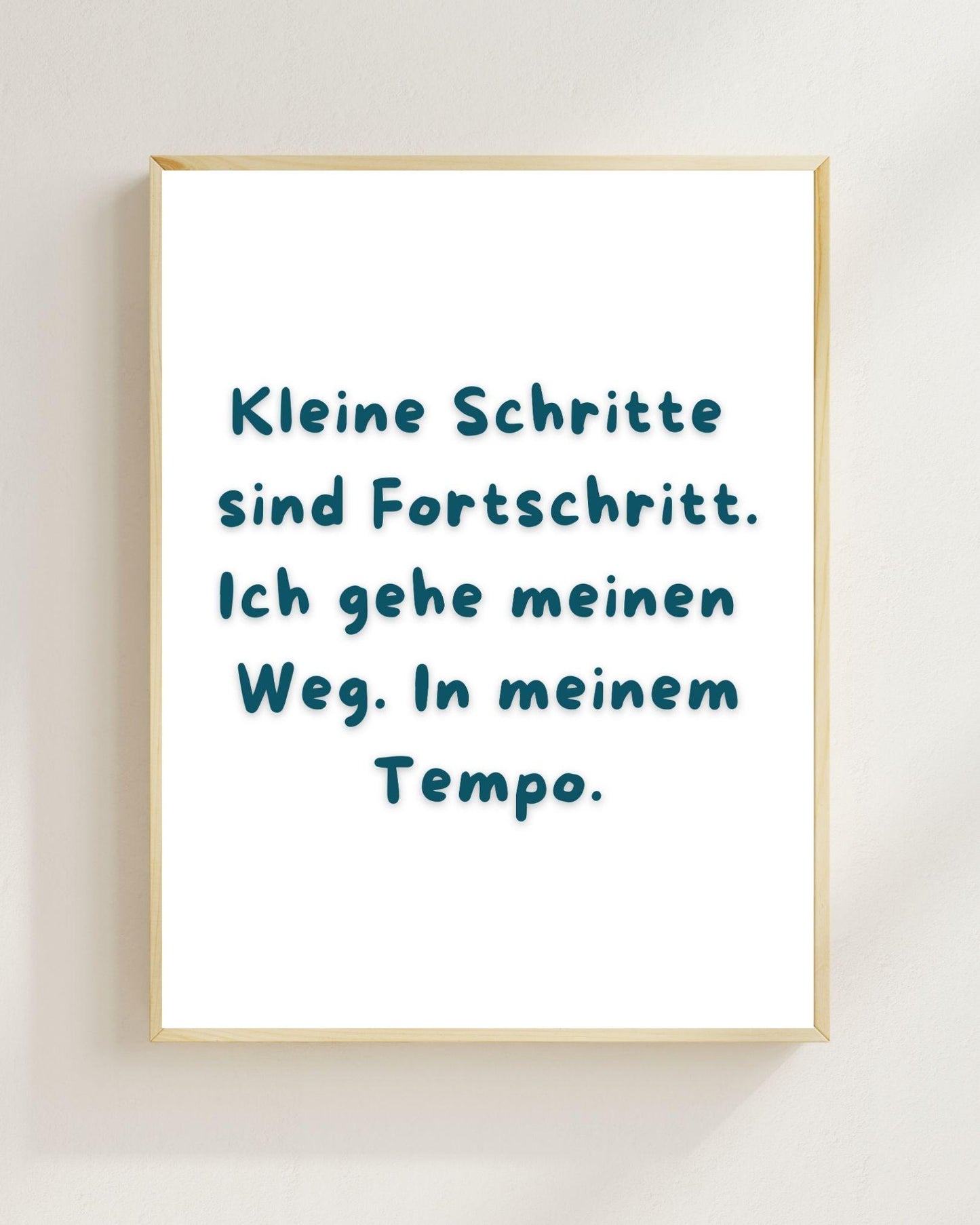 Kleine Schritte Poster Deutsch | Mental Health Wandbild | Positivity Plakat | Motivation Spruch Selbstfürsorge Achtsamkeit Wallart