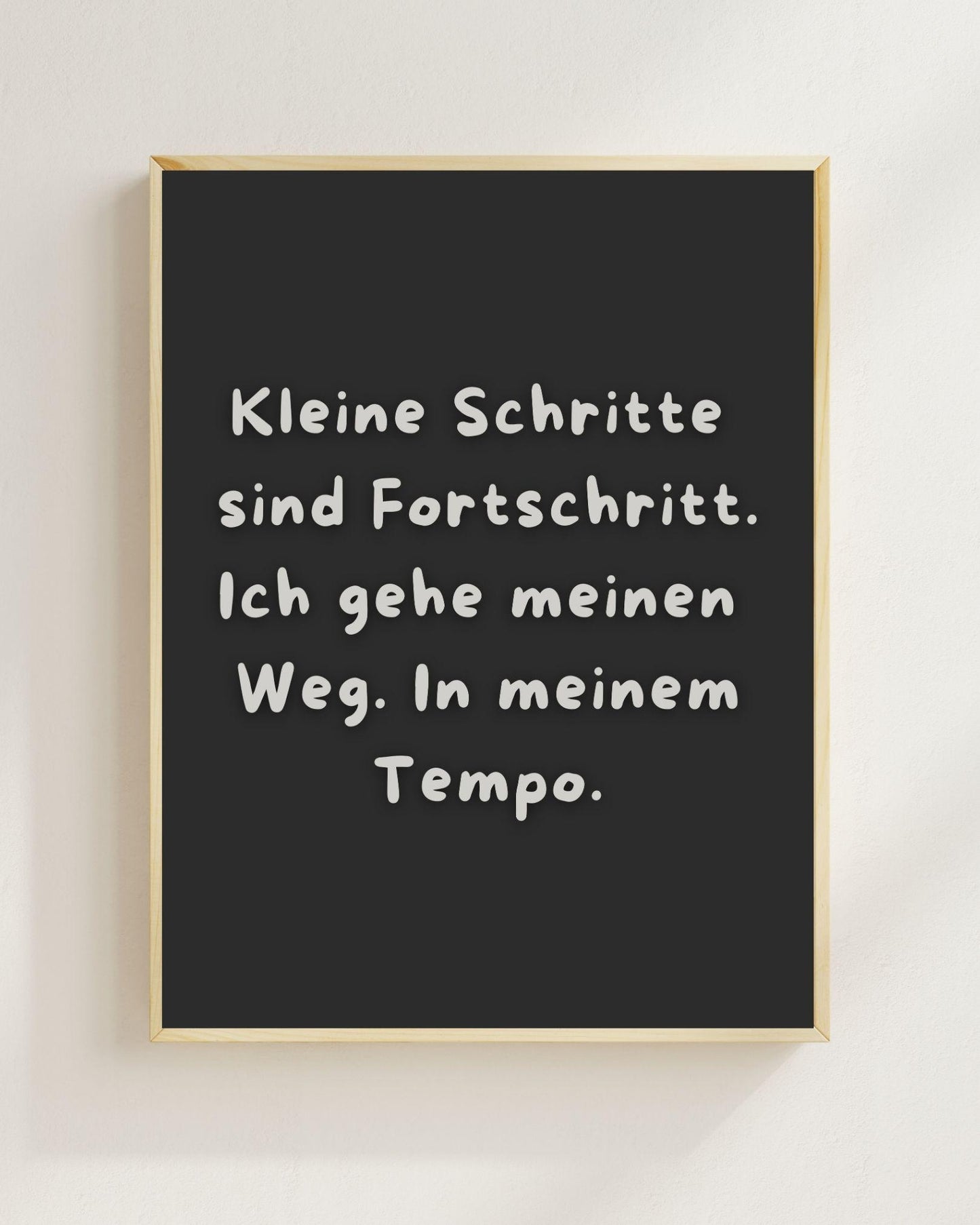 Kleine Schritte Poster Deutsch | Mental Health Wandbild | Positivity Plakat | Motivation Spruch Selbstfürsorge Achtsamkeit Wallart