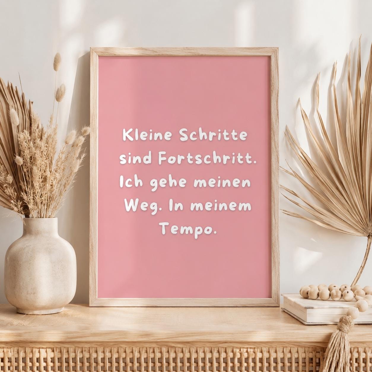Kleine Schritte Poster Deutsch | Mental Health Wandbild | Positivity Plakat | Motivation Spruch Selbstfürsorge Achtsamkeit Wallart