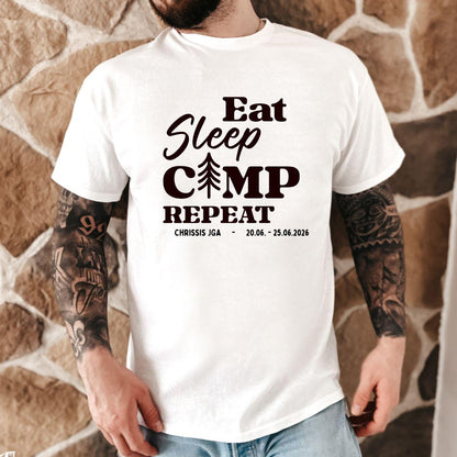 Camping JGA Shirt für Männer mit Outdoor Motiv – perfektes Abenteuer Urlaub Shirt für Junggesellenabschied, Campingtrip & Männerwochenende.
