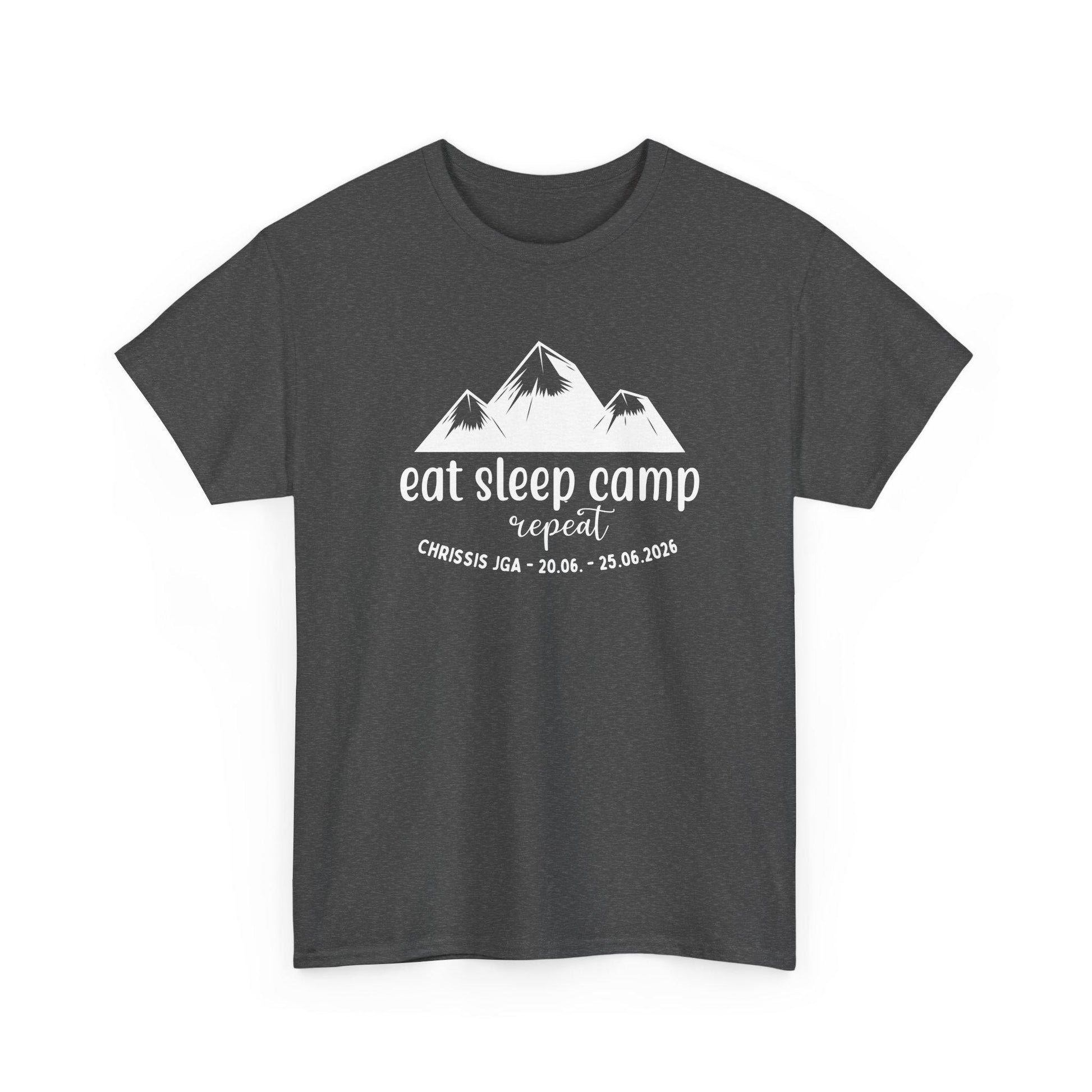 Camping JGA Shirt Herren, Eat Sleep Camp Repeat Shirt, Männertrip T-Shirt, Outdoor Junggesellenabschied Urlaub