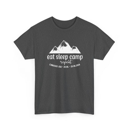 Camping JGA Shirt Herren, Eat Sleep Camp Repeat Shirt, Männertrip T-Shirt, Outdoor Junggesellenabschied Urlaub