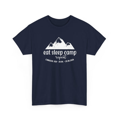 Camping JGA Shirt Herren, Eat Sleep Camp Repeat Shirt, Männertrip T-Shirt, Outdoor Junggesellenabschied Urlaub