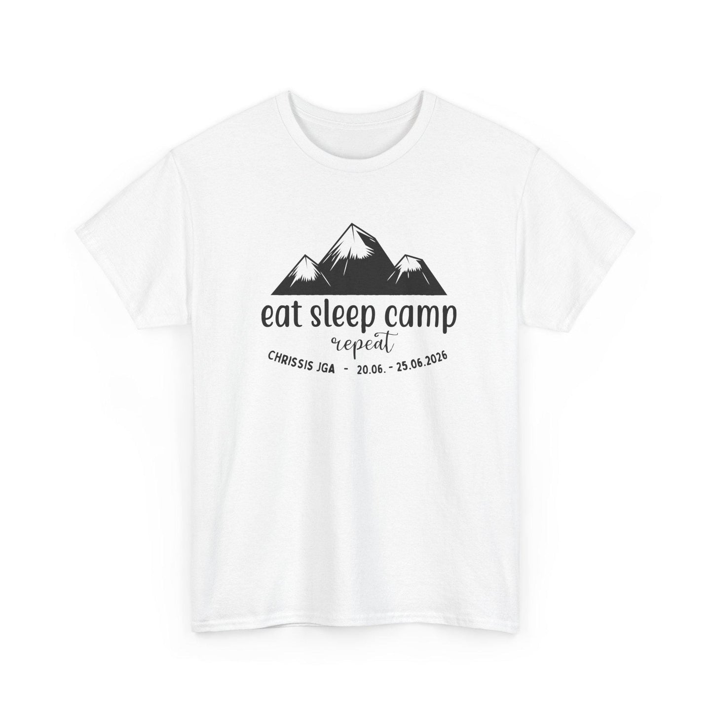 Camping JGA Shirt Herren, Eat Sleep Camp Repeat Shirt, Männertrip T-Shirt, Outdoor Junggesellenabschied Urlaub
