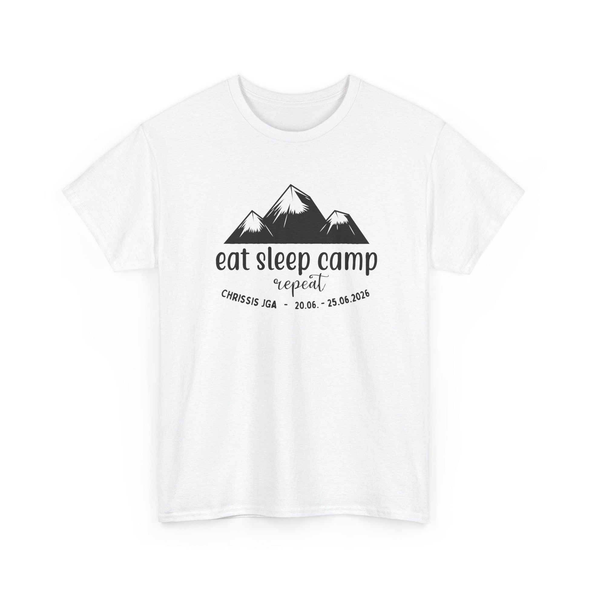 Camping JGA Shirt Herren, Eat Sleep Camp Repeat Shirt, Männertrip T-Shirt, Outdoor Junggesellenabschied Urlaub