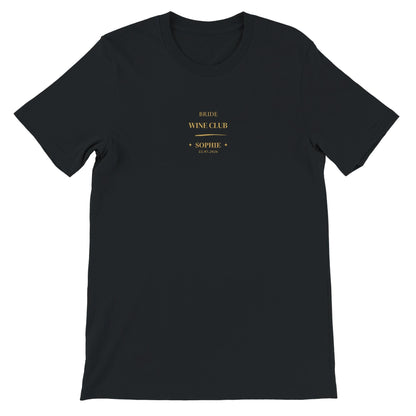 Bride Wine Club Shirt personalisiert | JGA Shirt Braut mit Name & Datum | Bachelorette Wine Tasting Outfit Bridal Weekend
