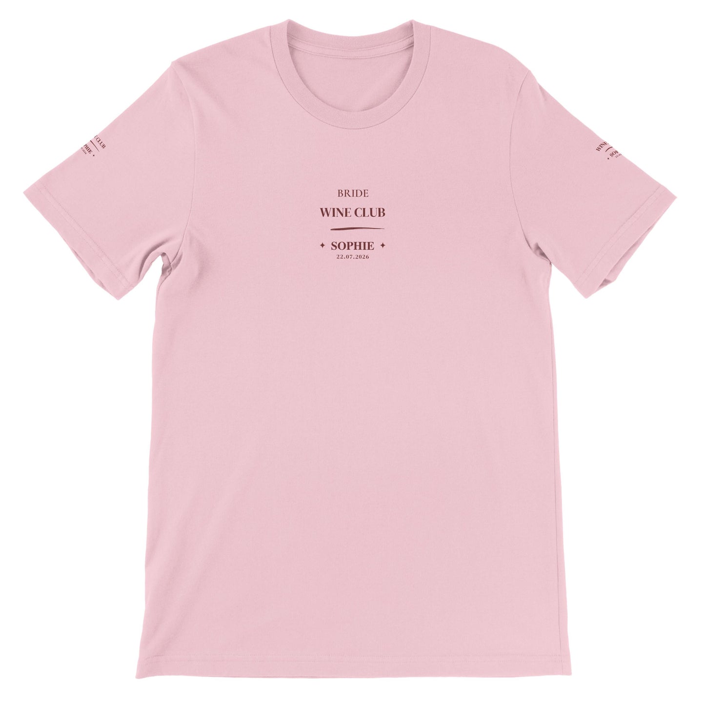 Bride Wine Club Shirt personalisiert | JGA Shirt Braut mit Name & Datum | Bachelorette Wine Tasting Outfit Bridal Weekend