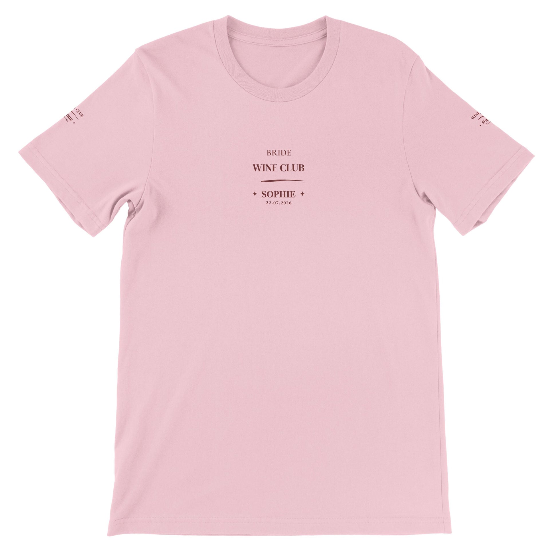 Bride Wine Club Shirt personalisiert | JGA Shirt Braut mit Name & Datum | Bachelorette Wine Tasting Outfit Bridal Weekend