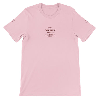 Bride Wine Club Shirt personalisiert | JGA Shirt Braut mit Name & Datum | Bachelorette Wine Tasting Outfit Bridal Weekend