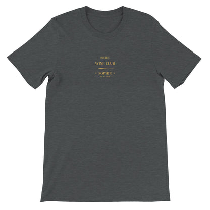 Bride Wine Club Shirt personalisiert | JGA Shirt Braut mit Name & Datum | Bachelorette Wine Tasting Outfit Bridal Weekend