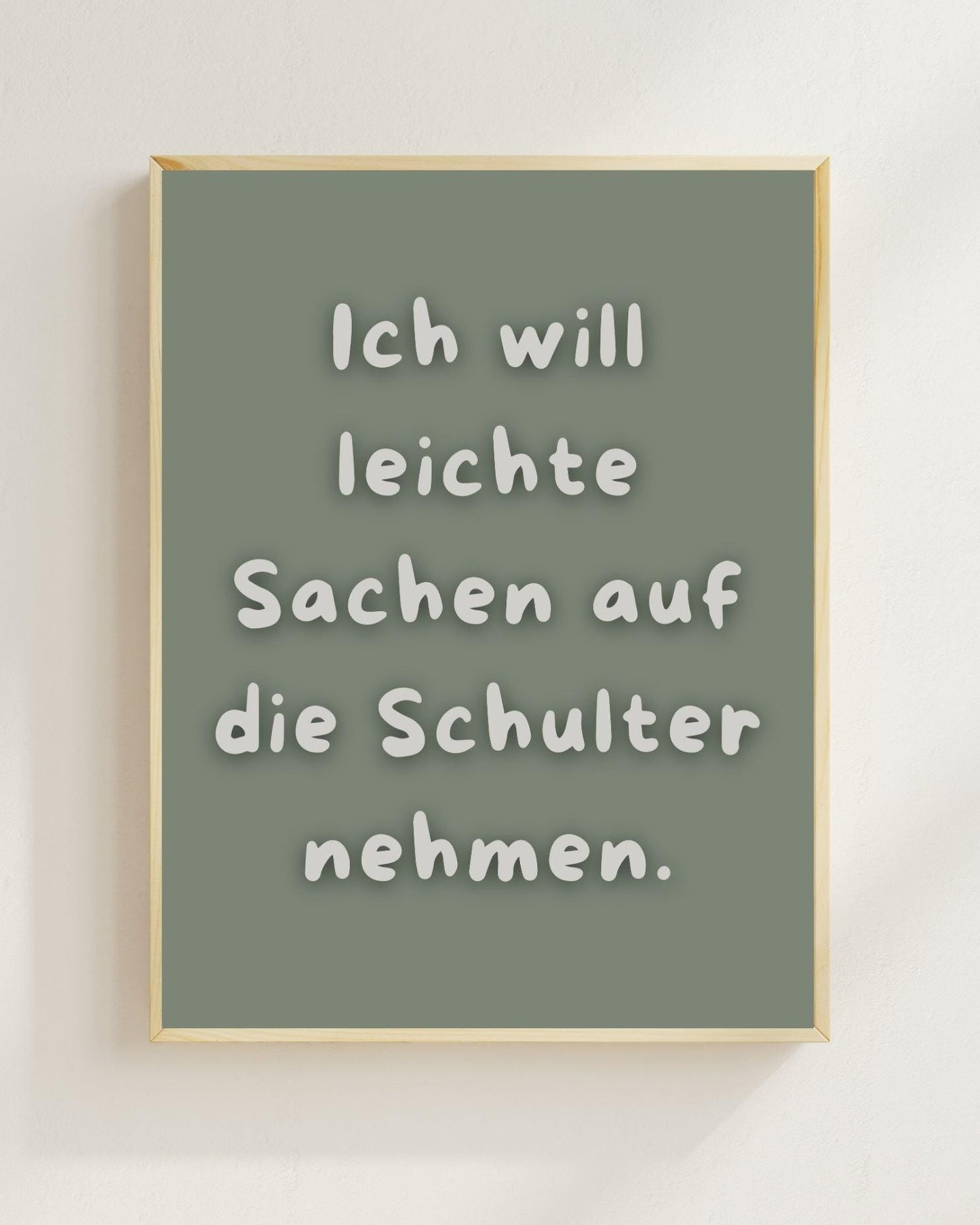 Mental Health Poster Deutsch | Ich will leichte Sachen auf die Schulter nehmen | Depression Spruch Poster | Selbstfürsorge Wanddeko