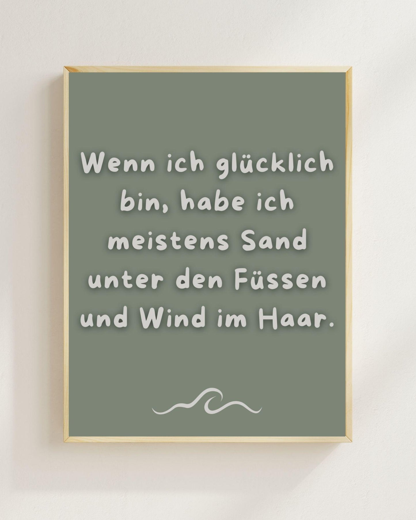 Wenn ich glücklich bin Poster | Strand Spruch Print | Mental Health Wandbild | Freundschaft Geschenk | Sommer Poster | Positive Wanddeko