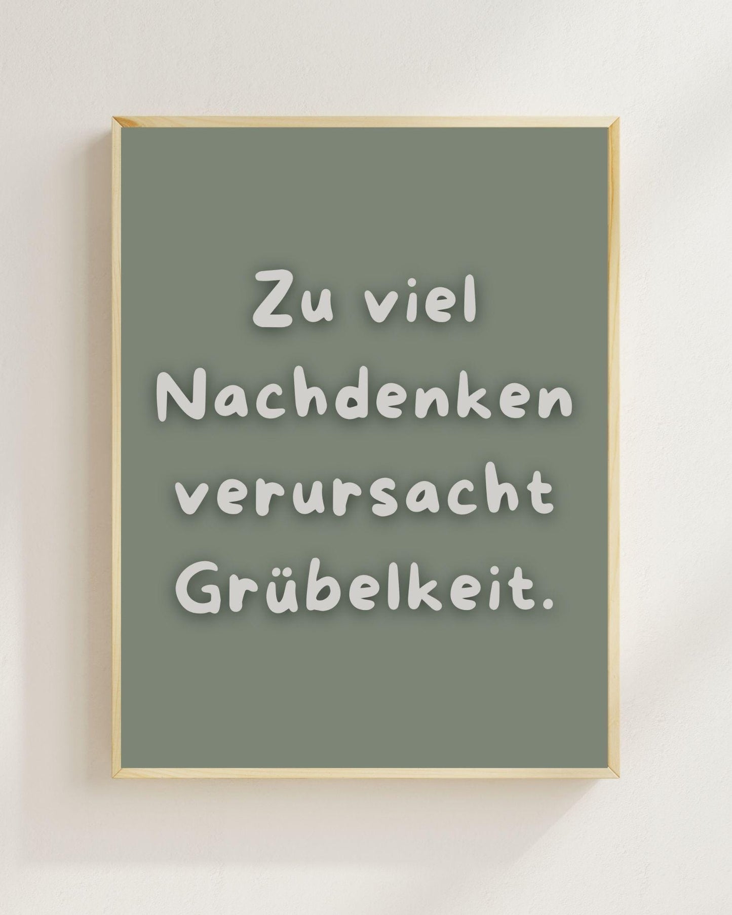 Zu viel Nachdenken Poster | Lustiger Mental Health Print | Therapie Poster Wandbild | Philosophie Spruch | Freundschaft Geschenk