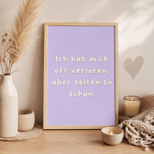 Ich hab mich oft verloren Poster | Liebe Spruch Poster | Beziehung Geschenk | Freundschaft Poster | Valentinstag Geschenk | Jahrestag Plakat