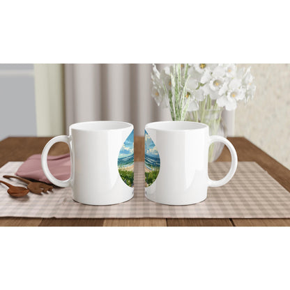 Amrum Tasse | Nordsee Becher mit Strandmotiv | Geschenk für Meerliebhaber | Insel Souvenir | Küsten Kaffee Becher | Urlaub Erinnerung