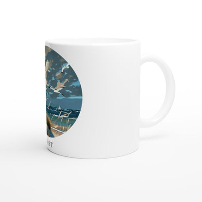 Juist Tasse | Nordsee Becher mit Strandmotiv | Geschenk für Meerliebhaber | Insel Souvenir | Küsten Kaffee Becher | Urlaub Erinnerung