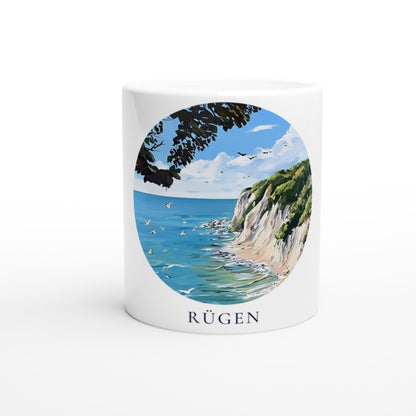 Rügen Tasse | Kreidefelsen Becher mit Küstenmotiv | Geschenk für Rügen Fans | Ostsee Tasse | Insel Souvenir | Urlaub Erinnerung