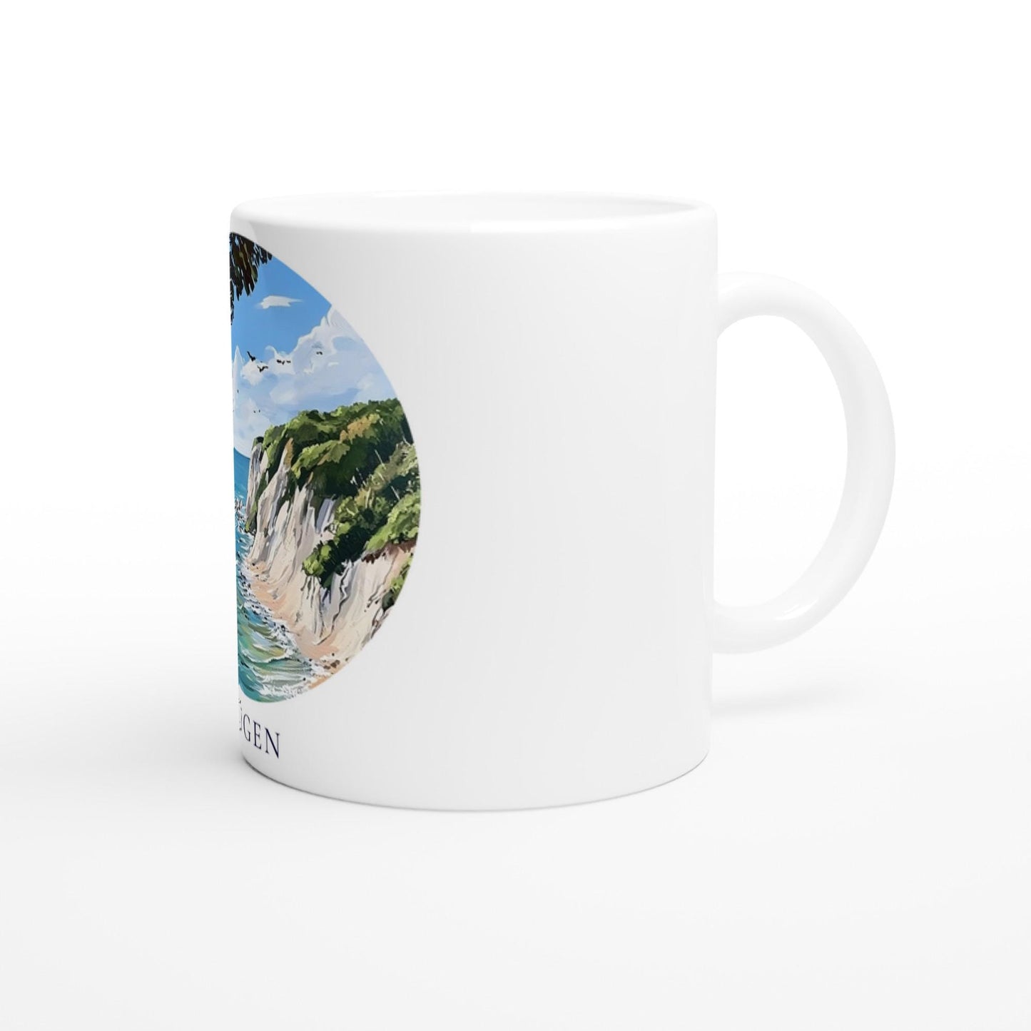 Rügen Tasse | Kreidefelsen Becher mit Küstenmotiv | Geschenk für Rügen Fans | Ostsee Tasse | Insel Souvenir | Urlaub Erinnerung