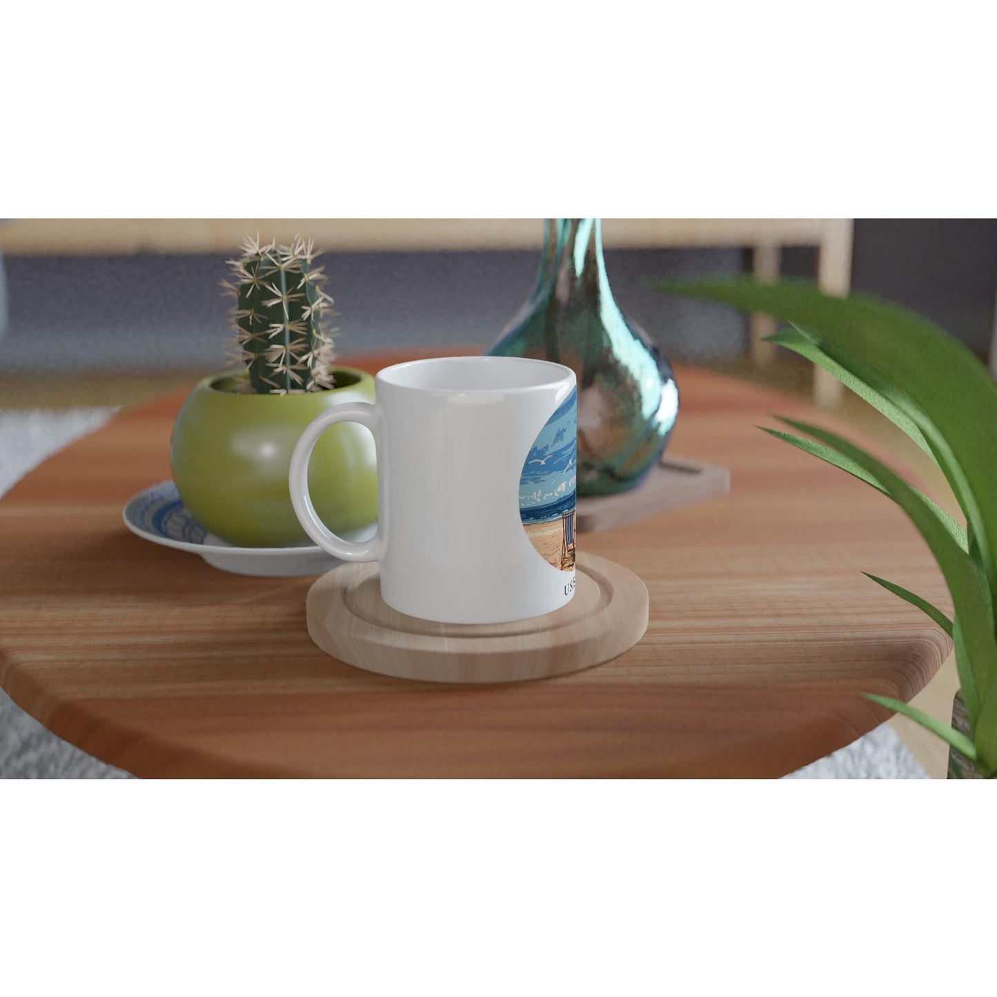 Usedom Tasse | Ostsee Becher mit Strandmotiv | Geschenk für Meerliebhaber | Insel Souvenir | Küsten Kaffee Becher | Urlaub Erinnerung