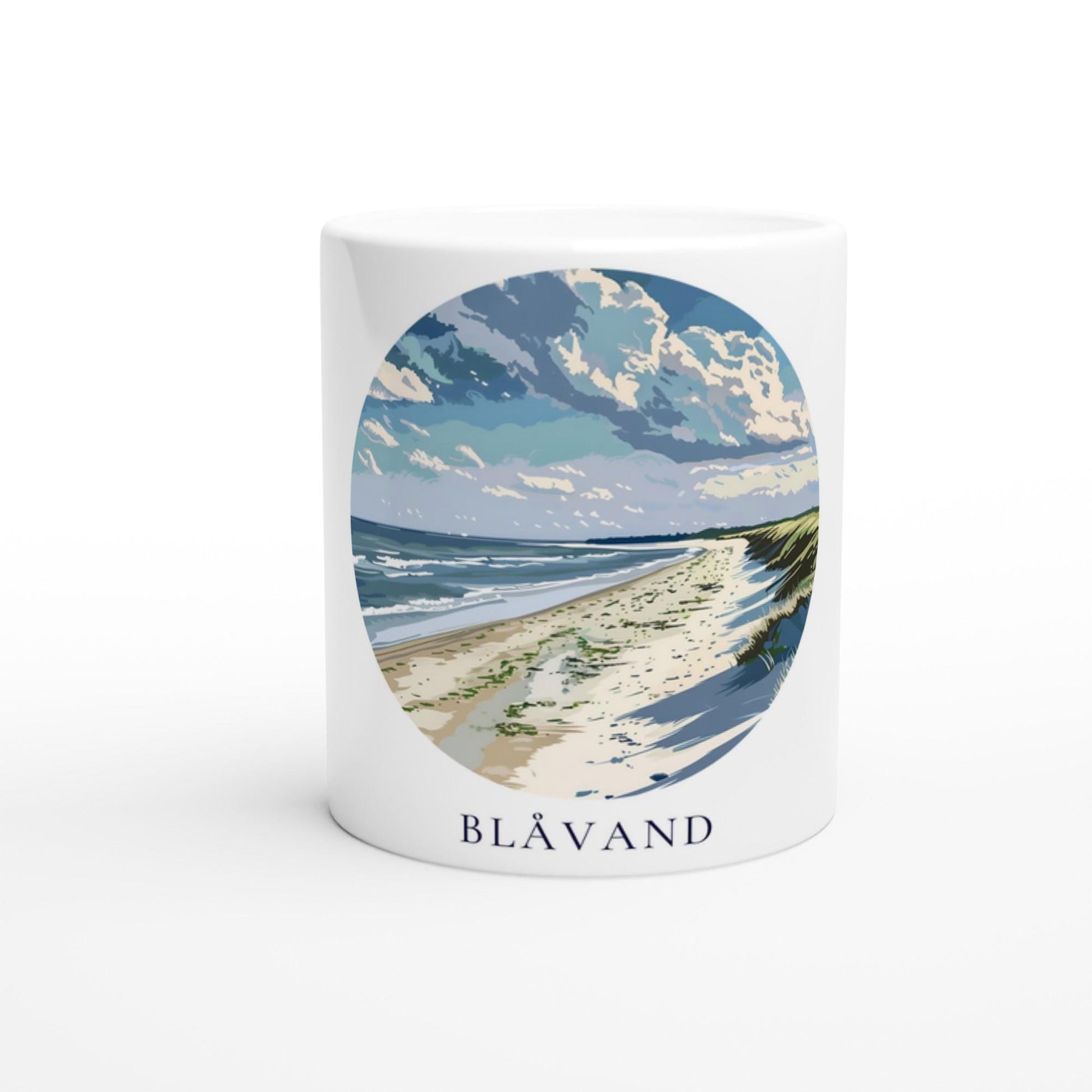 Blåvand Tasse | Dänemark Becher mit Strandmotiv | Nordsee Küsten Tasse | Geschenk für Meerliebhaber | Urlaub Souvenir