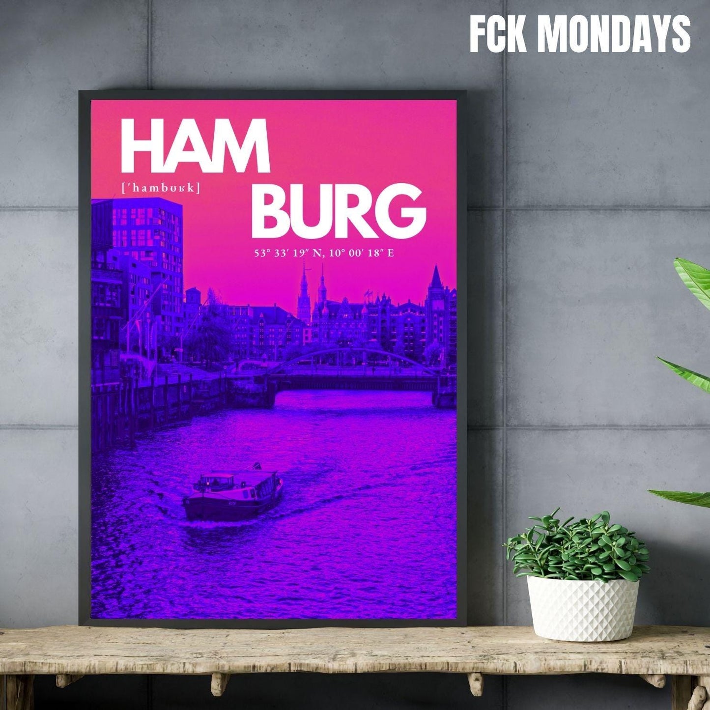 Hamburg Speicherstadt Poster | Fleet bei Ebbe Fotografie | Elbphilharmonie Wandbild | Historische Hafenstadt | Elphi Fotokunst Seeschloss