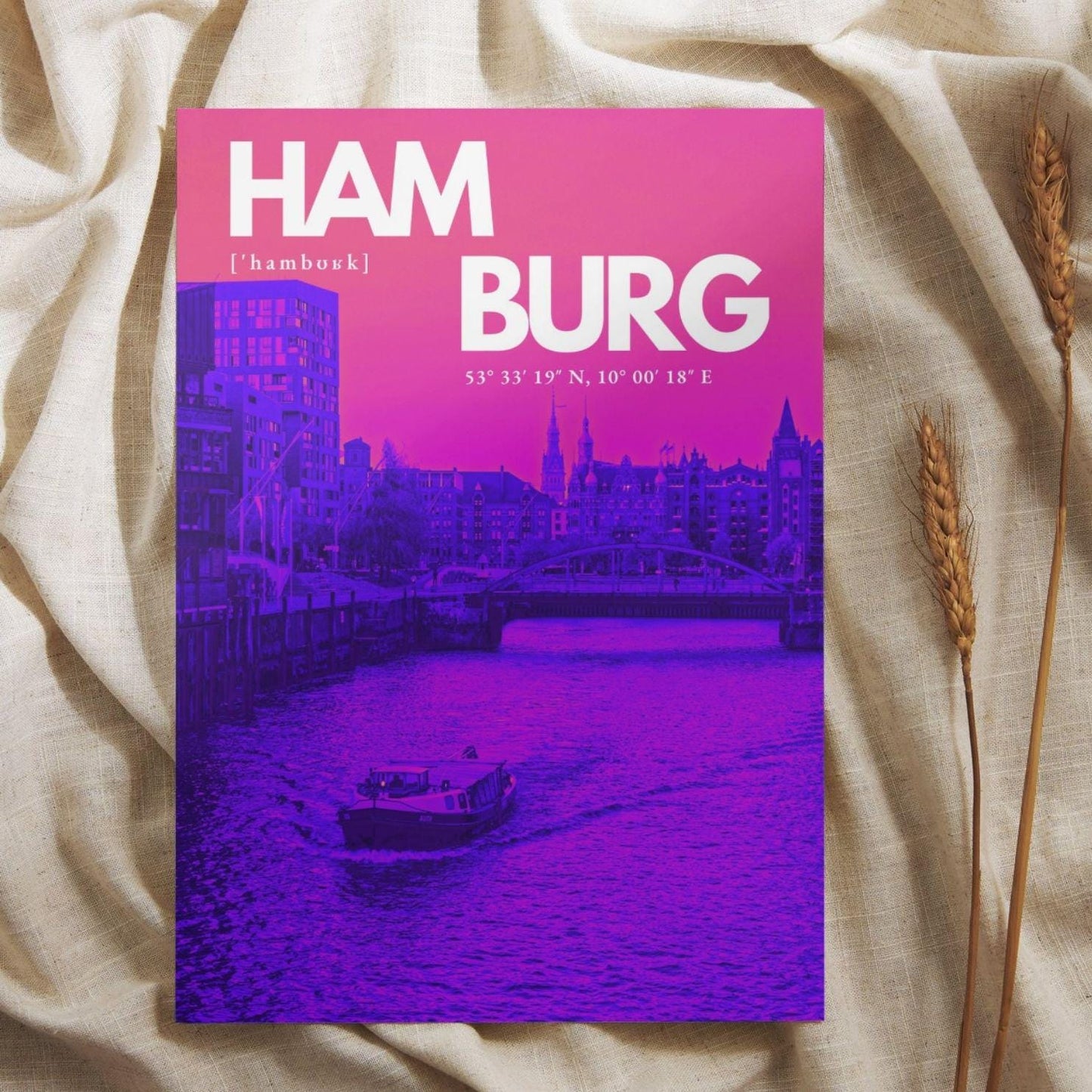 Hamburg Alster Poster | Außenalster Panorama | Hamburg Innenstadt Fotografie | Michel & Hafen Skyline | Hamburg Wandbild Souvenir Plakat