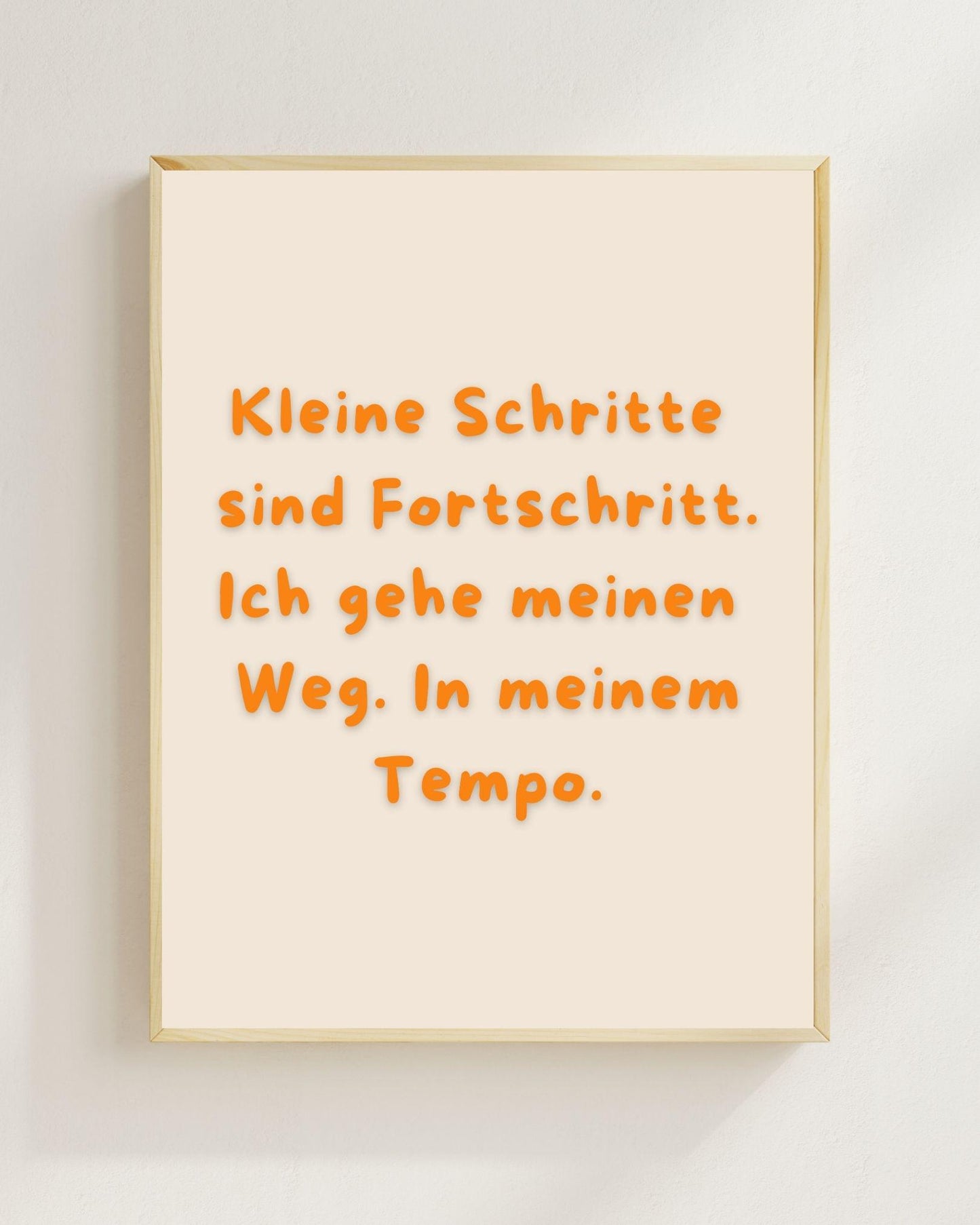 Kleine Schritte Poster Deutsch | Mental Health Wandbild | Positivity Plakat | Motivation Spruch Selbstfürsorge Achtsamkeit Wallart