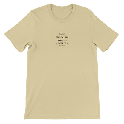 Bride Wine Club Shirt personalisiert | JGA Shirt Braut mit Name & Datum | Bachelorette Wine Tasting Outfit Bridal Weekend
