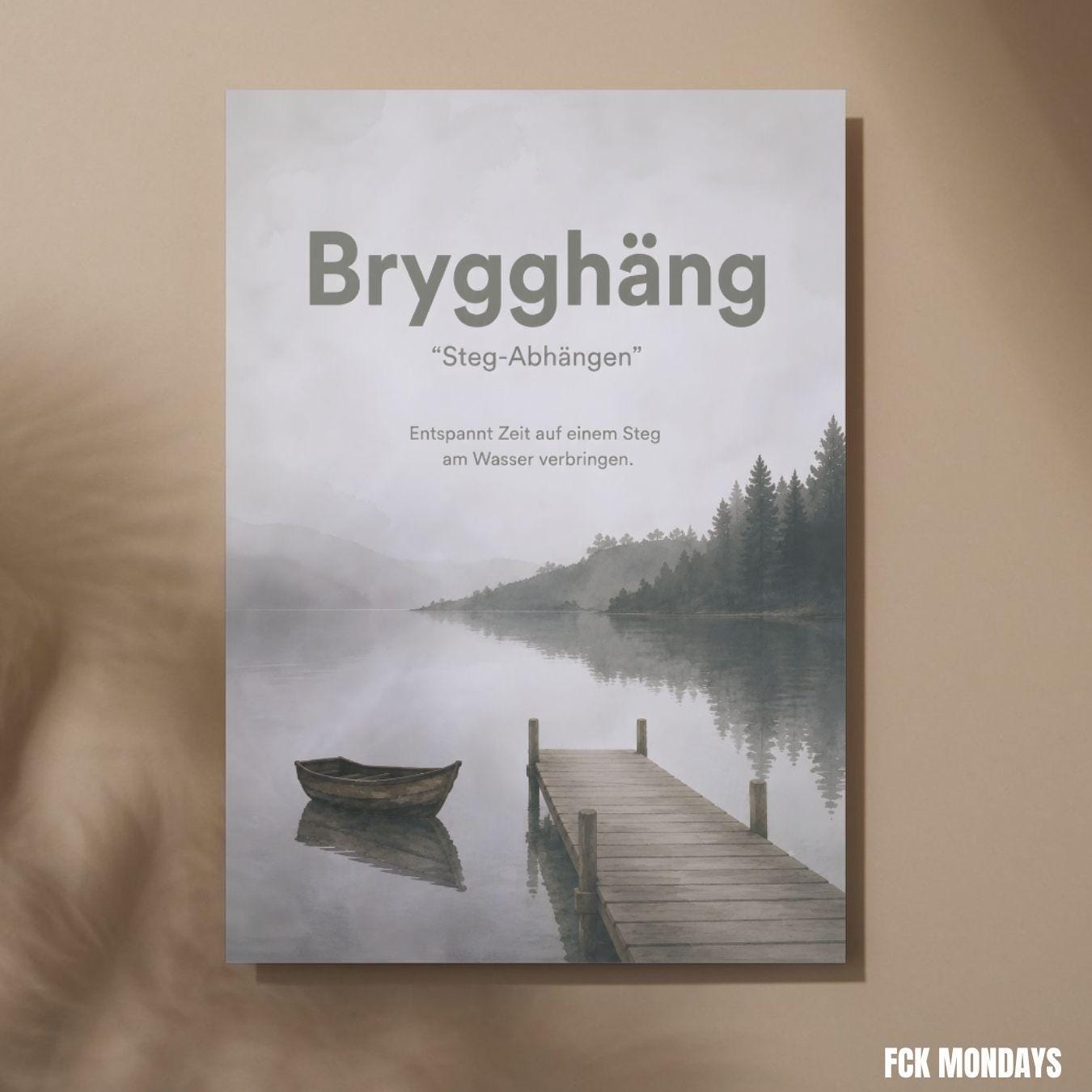Brygghäng Poster | Schwedische Lebensart | Skandinavisches Wandbild | Steg am See | Minimalistisches Aquarell Poster Skandi Sommer