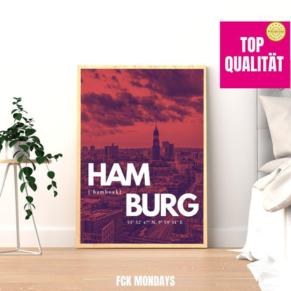 Hamburg Speicherstadt Poster | Fleet bei Ebbe Fotografie | Elbphilharmonie Wandbild | Historische Hafenstadt | Elphi Fotokunst Seeschloss