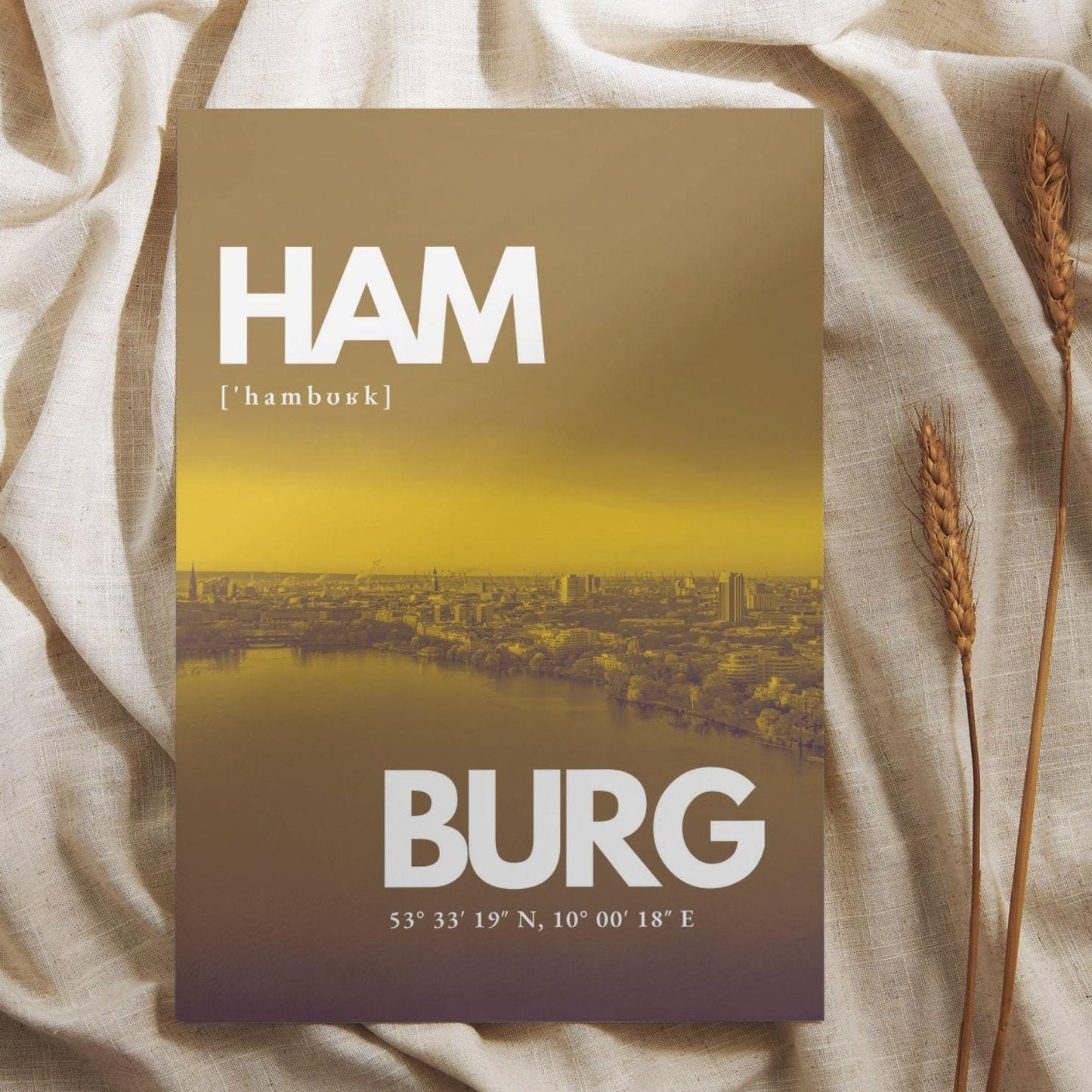 Hamburg Hafen Poster | Containerterminal Elbe Fotografie | Maritimes Wandbild | Hafen Hamburg Plakat | Deutschland Fotokunst Hafenkräne