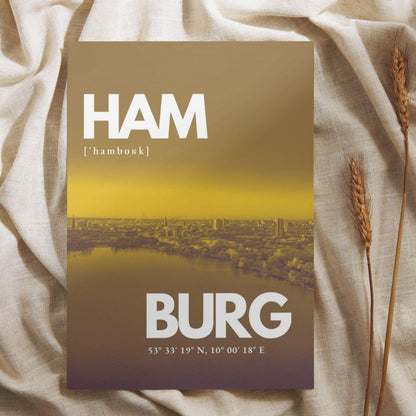 Hamburg Hafen Poster | Containerterminal Elbe Fotografie | Maritimes Wandbild | Hafen Hamburg Plakat | Deutschland Fotokunst Hafenkräne