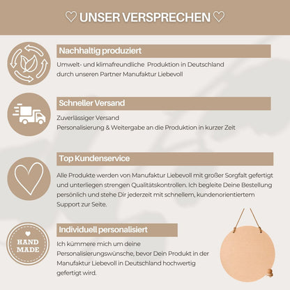 Personalisiertes Holzschild für Kinderzimmer | Türschild aus Holz mit Namen | Baby Geschenk zur Geburt & Taufe | Tiermotive Elefant Kinder