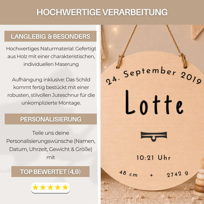 Personalisiertes Sternzeichen Holzschild mit Name | Kinderzimmer Deko | Geschenk zur Geburt | Boho Wanddeko | Tierkreiszeichen Namensschild
