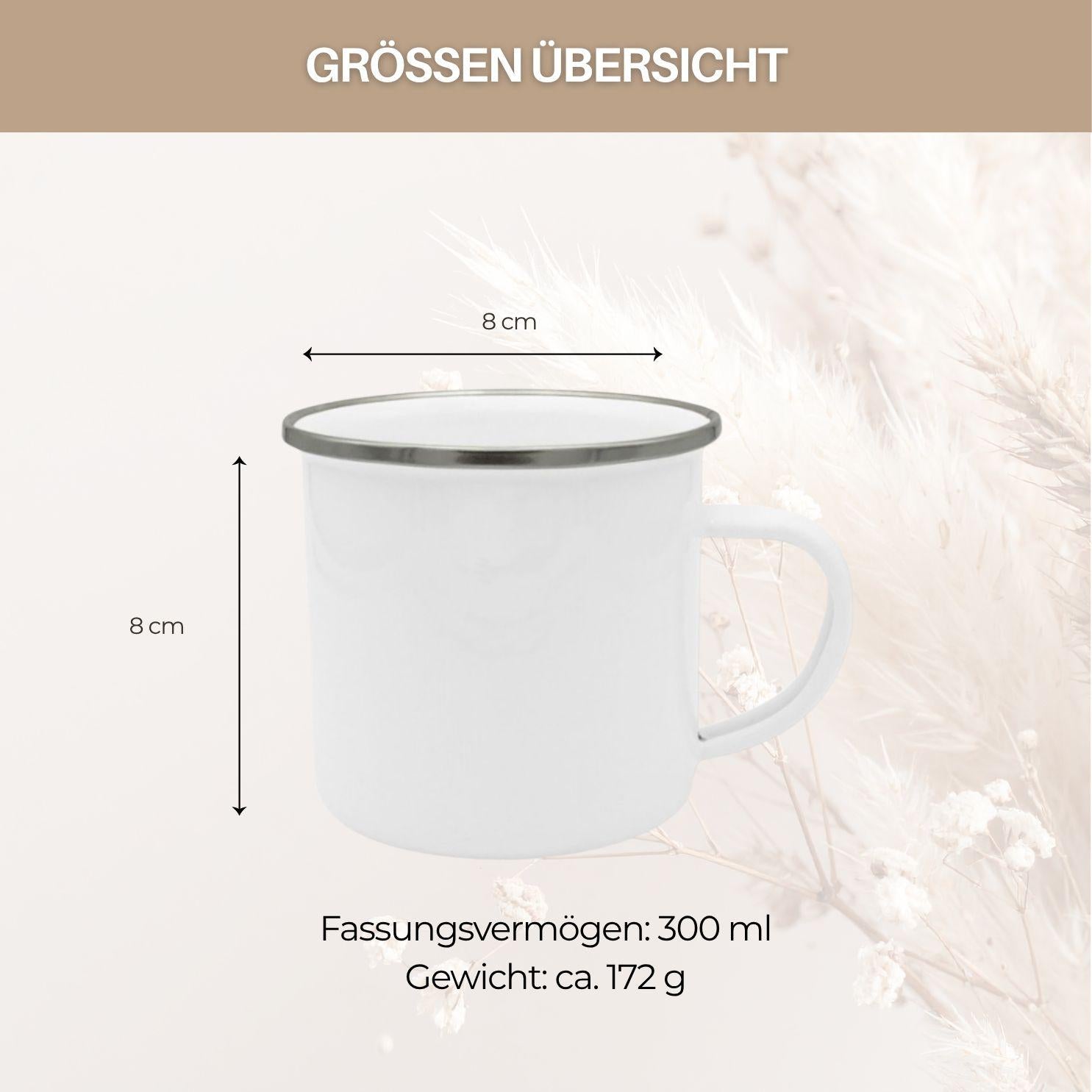 Tired-Of-Small-Talk Club Emaille Tasse | Introvertierter Becher | Lustiges Geschenk für Kollegin | Retro Kaffee Becher für Introverte Büro