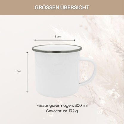 Tired-Of-Small-Talk Club Emaille Tasse | Introvertierter Becher | Lustiges Geschenk für Kollegin | Retro Kaffee Becher für Introverte Büro