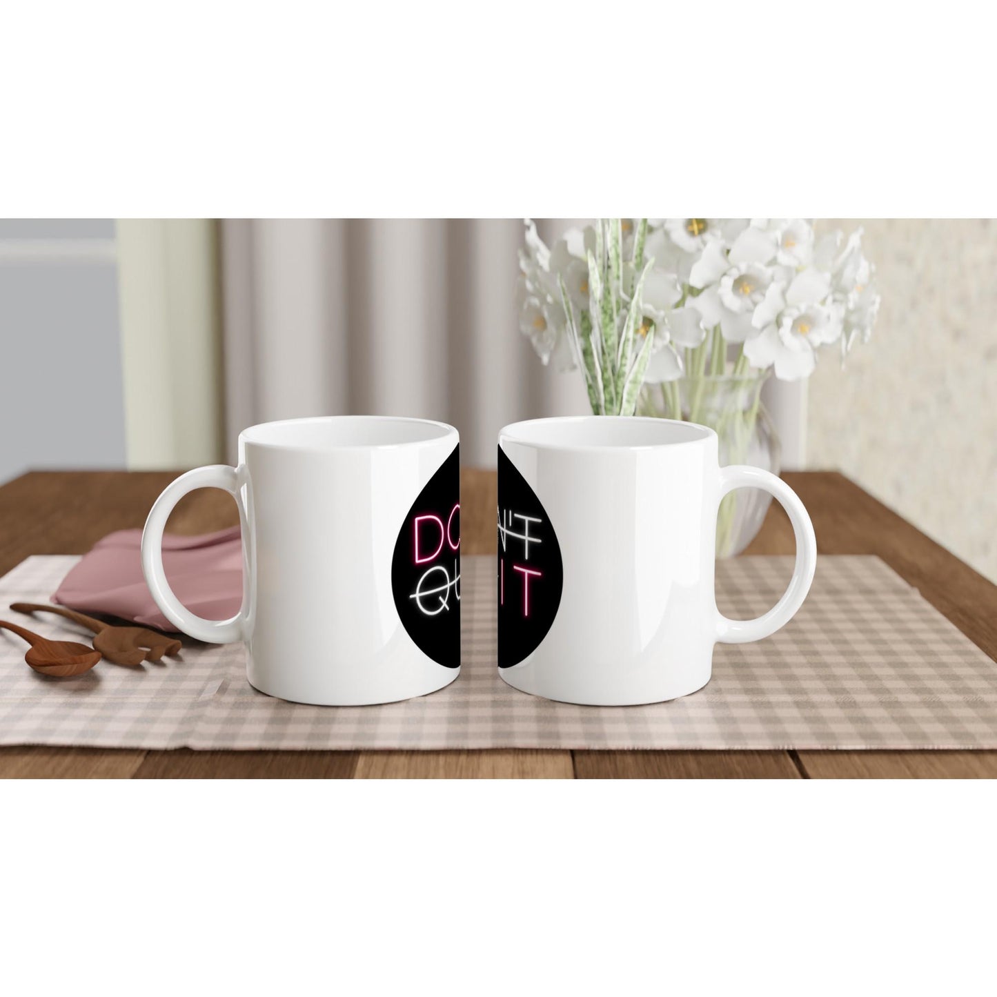 DON'T QUIT Tasse | Motivations Tasse | Neon Spruch Becher | Motivation Geschenk | Büro Kaffee Tasse | Fitness | Durchhalten