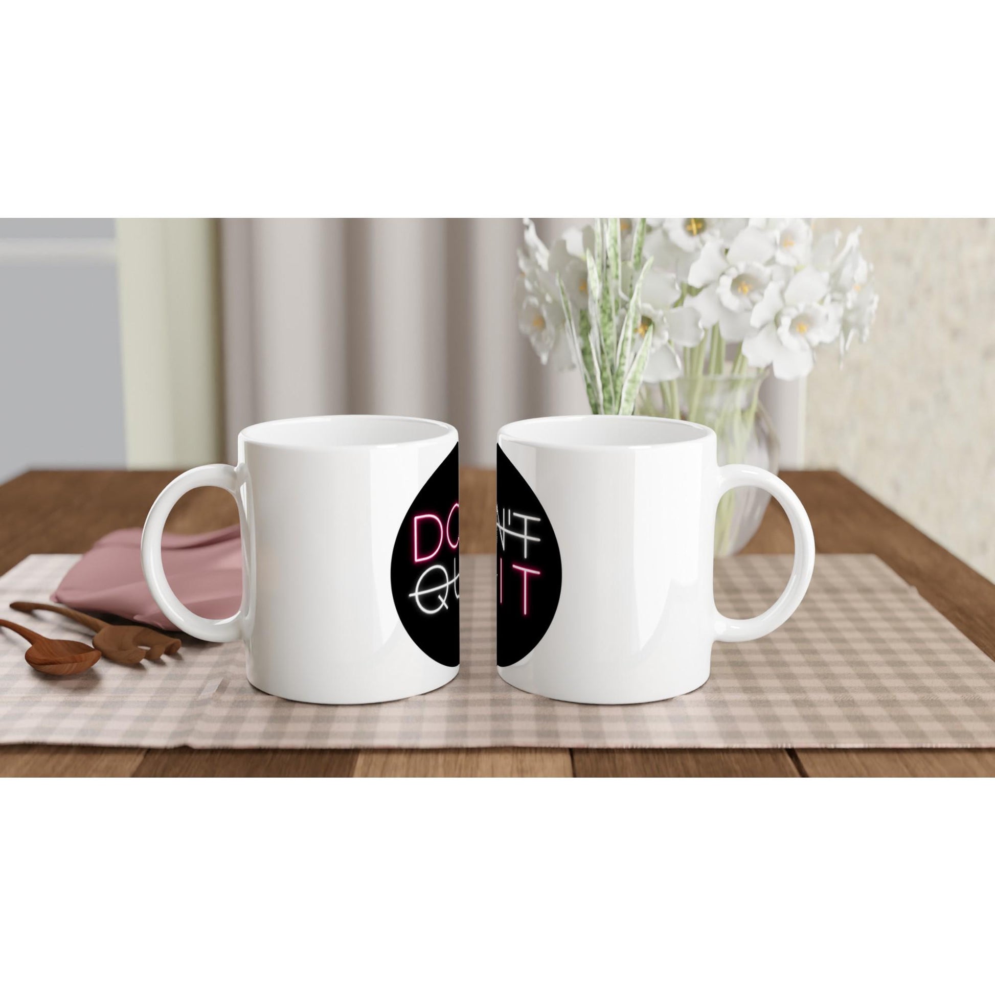 DON'T QUIT Tasse | Motivations Tasse | Neon Spruch Becher | Motivation Geschenk | Büro Kaffee Tasse | Fitness | Durchhalten