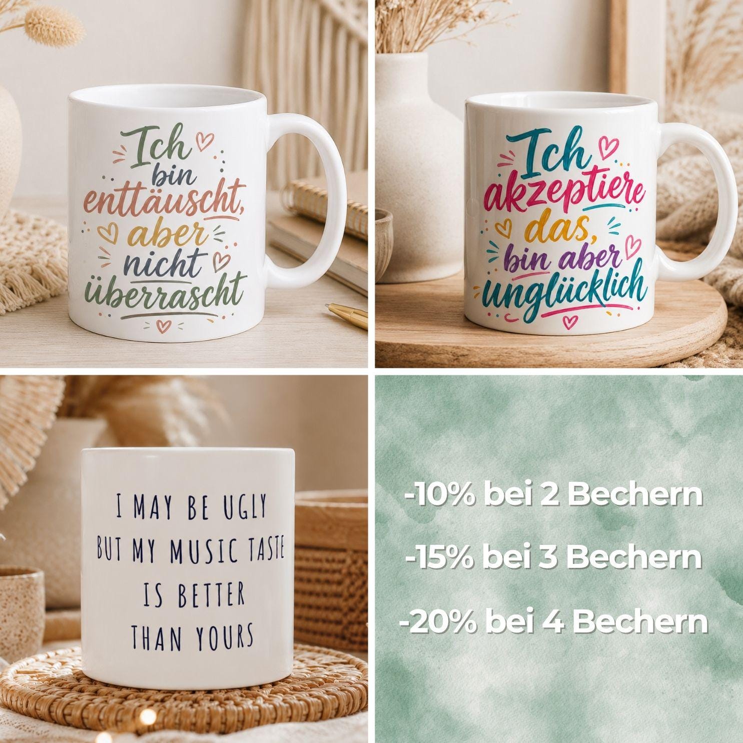 Ich bin enttäuscht, aber nicht überrascht Tasse | Lustige Spruch Tasse | Sarkasmus Becher | Büro Kaffee Tasse | Geschenk für Kollegen