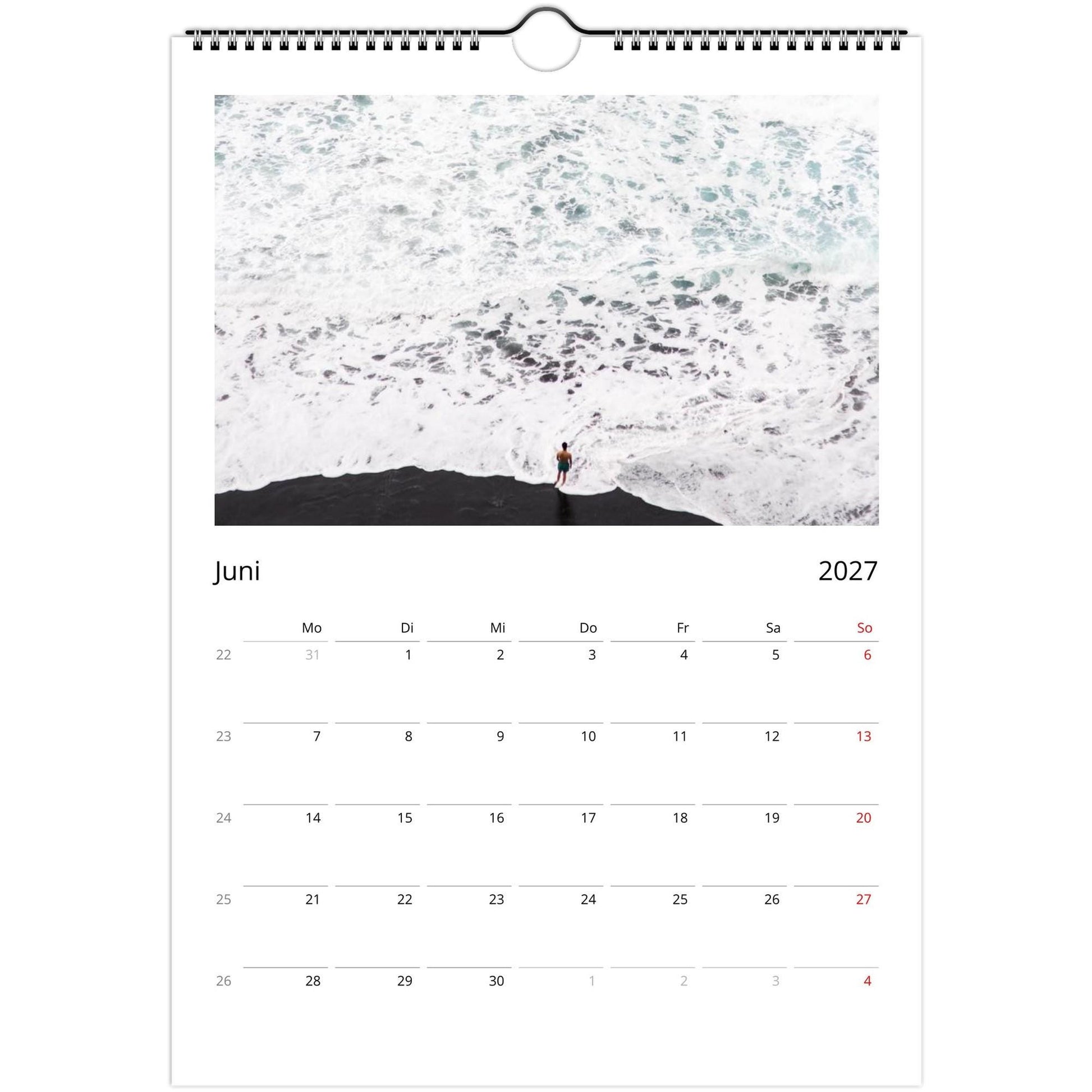 Natur Fotokalender 2027 Hochformat | A4 A3 Wandkalender mit Kalendarium | Küsten- und Reisekalender Geschenk USA Deutschland Küste Europa