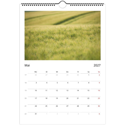 Natur Fotokalender 2027 Hochformat | A4 A3 Wandkalender mit Kalendarium | Küsten- und Reisekalender Geschenk USA Deutschland Küste Europa