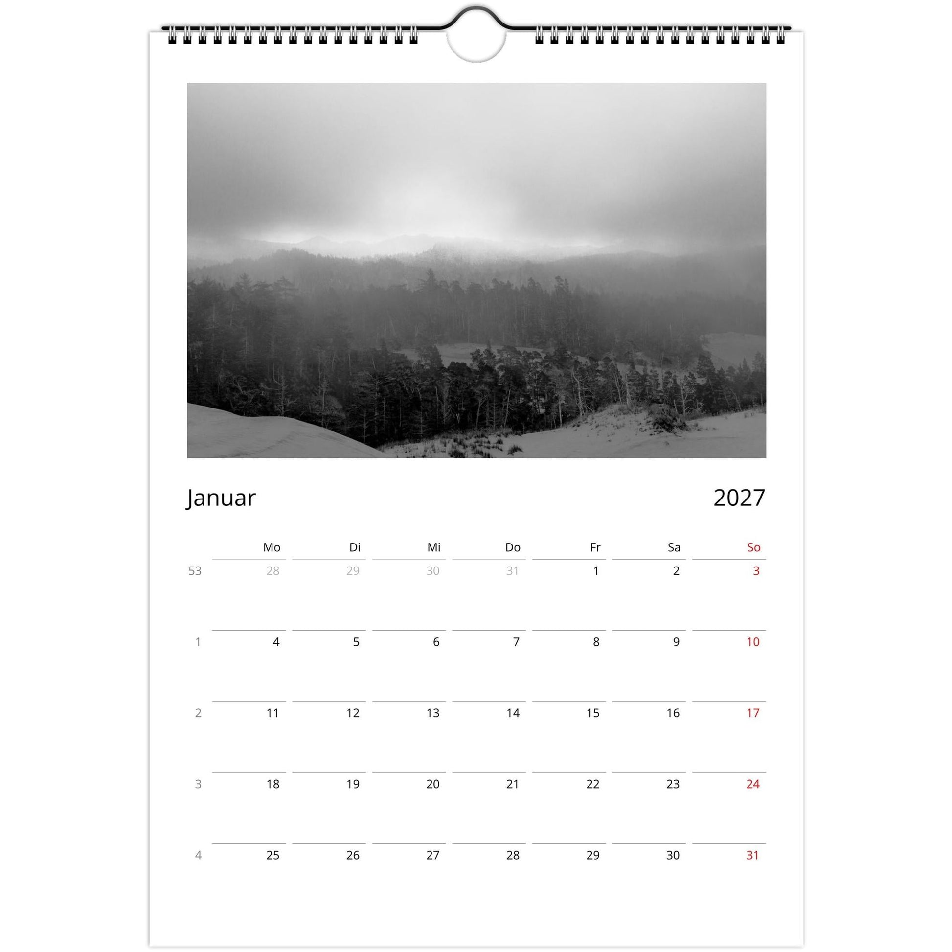Natur Fotokalender 2027 Hochformat | A4 A3 Wandkalender mit Kalendarium | Küsten- und Reisekalender Geschenk USA Deutschland Küste Europa