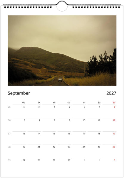 Natur Fotokalender 2027 Hochformat | A4 A3 Wandkalender mit Kalendarium | Küsten- und Reisekalender Geschenk USA Deutschland Küste Europa