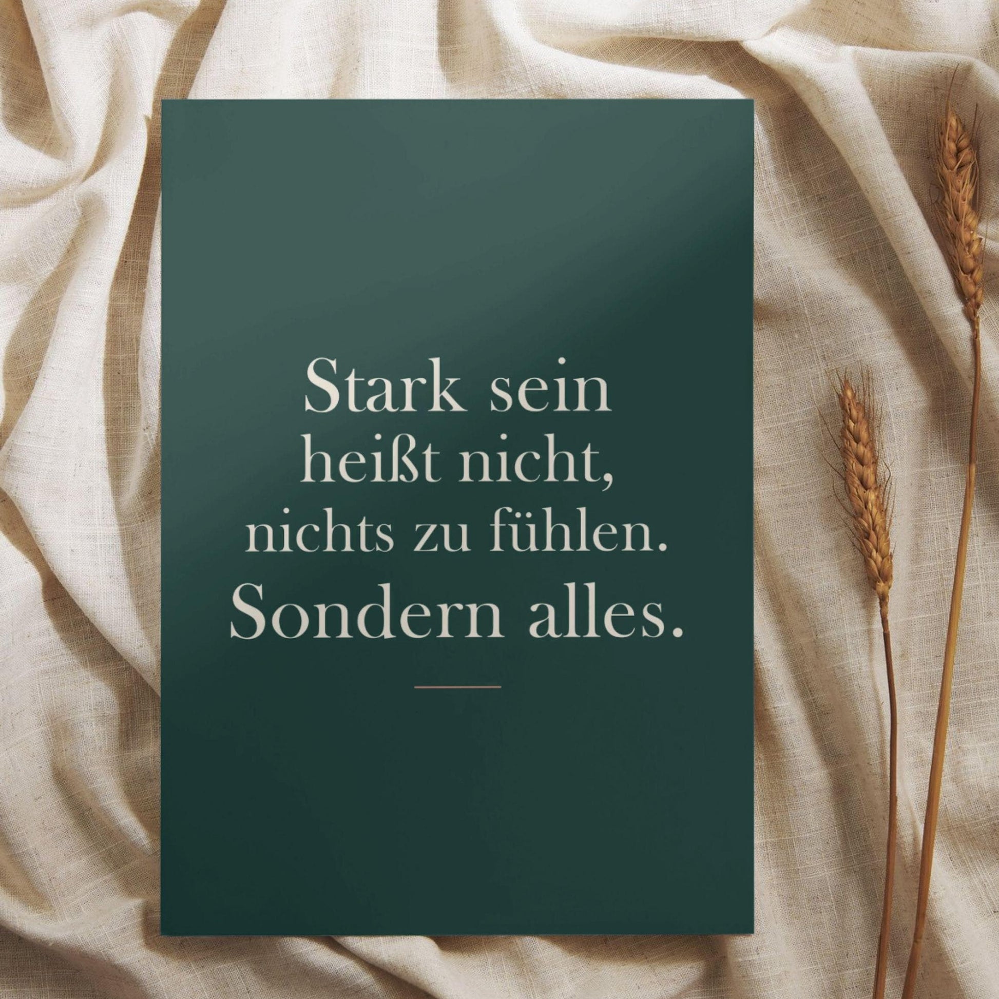 Stark sein Poster | Mental Health Wandbild | Selfcare Spruch Deutsch | Achtsamkeit Motivation | Geschenk Freundin | Gefühle Zitat Deko