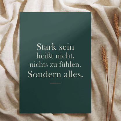 Stark sein Poster | Mental Health Wandbild | Selfcare Spruch Deutsch | Achtsamkeit Motivation | Geschenk Freundin | Gefühle Zitat Deko