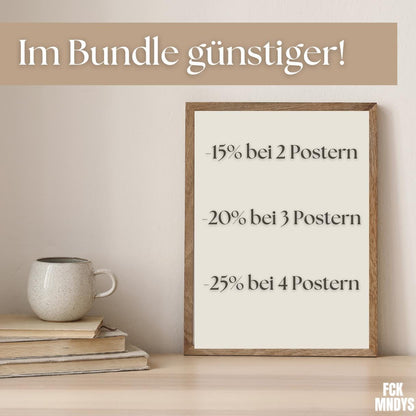 Stark sein Poster | Mental Health Wandbild | Selfcare Spruch Deutsch | Achtsamkeit Motivation | Geschenk Freundin | Gefühle Zitat Deko
