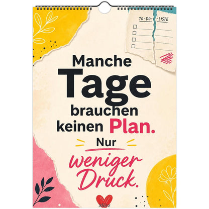 Feel Good Kalender 2027 A4 A3 Hochformat | Positive Sprüche Wandkalender ohne Kalendarium | Mental Health Selfcare Geschenk Achtsamkeit